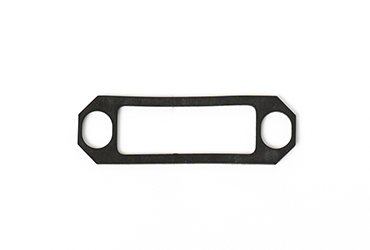 Zu sehen ist eine längliche, flache Kennzeichenhalterung aus schwarzem Kunststoff mit zwei kreisförmigen Aussparungen an den schmalen Enden.